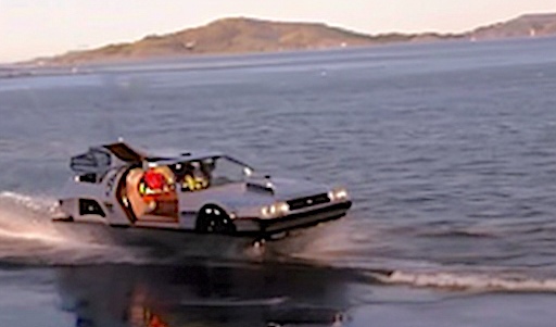 Video: DeLorean Hovercraft Goes for a Spin