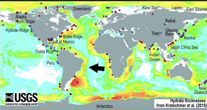 life found in methane ice - location of methane ice